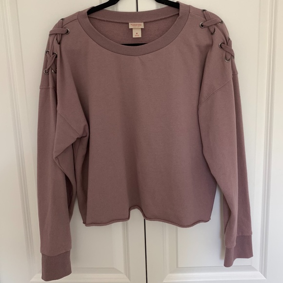 Massimo Mauve Cropped Weave Sweatshirt - Picture 1 of 4